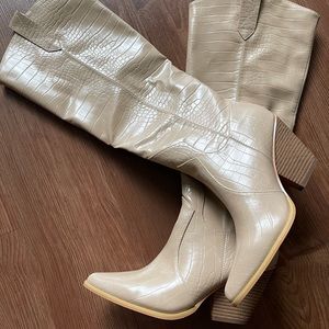 Wild Western Faux Leather Croc Boots